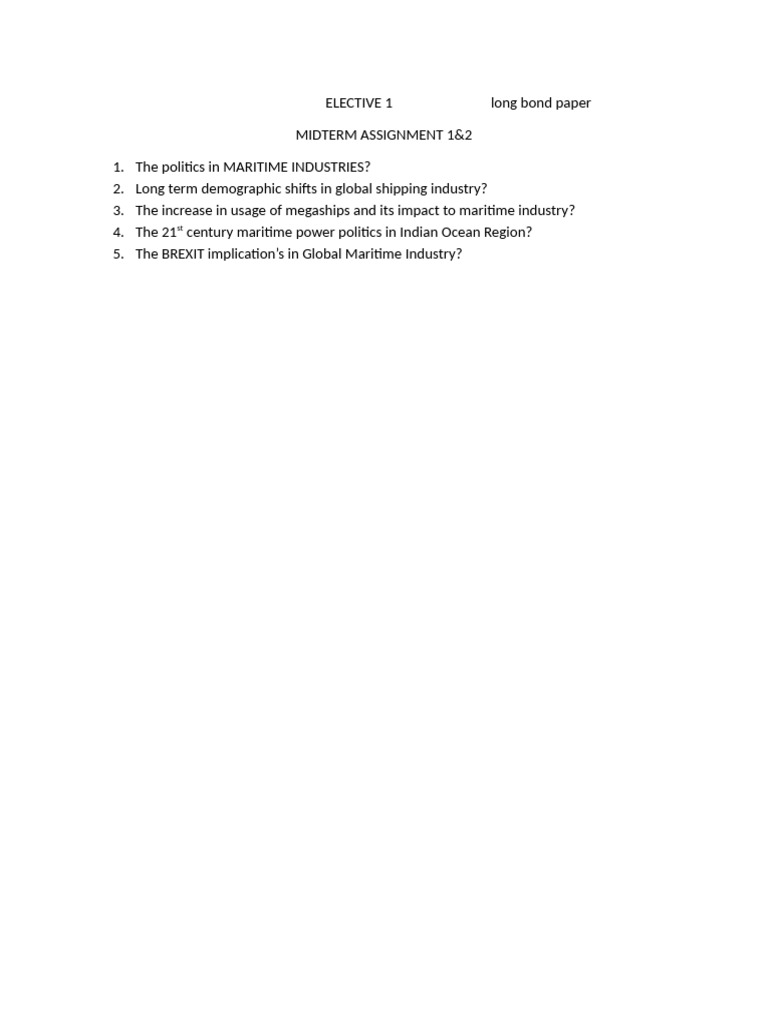 Elective 1 Midterm Semi Final Final Assignments | PDF