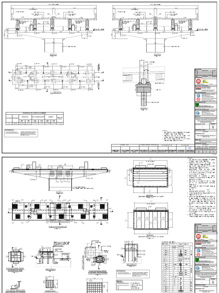 Pier Cap P14 Reinforcement Details | PDF