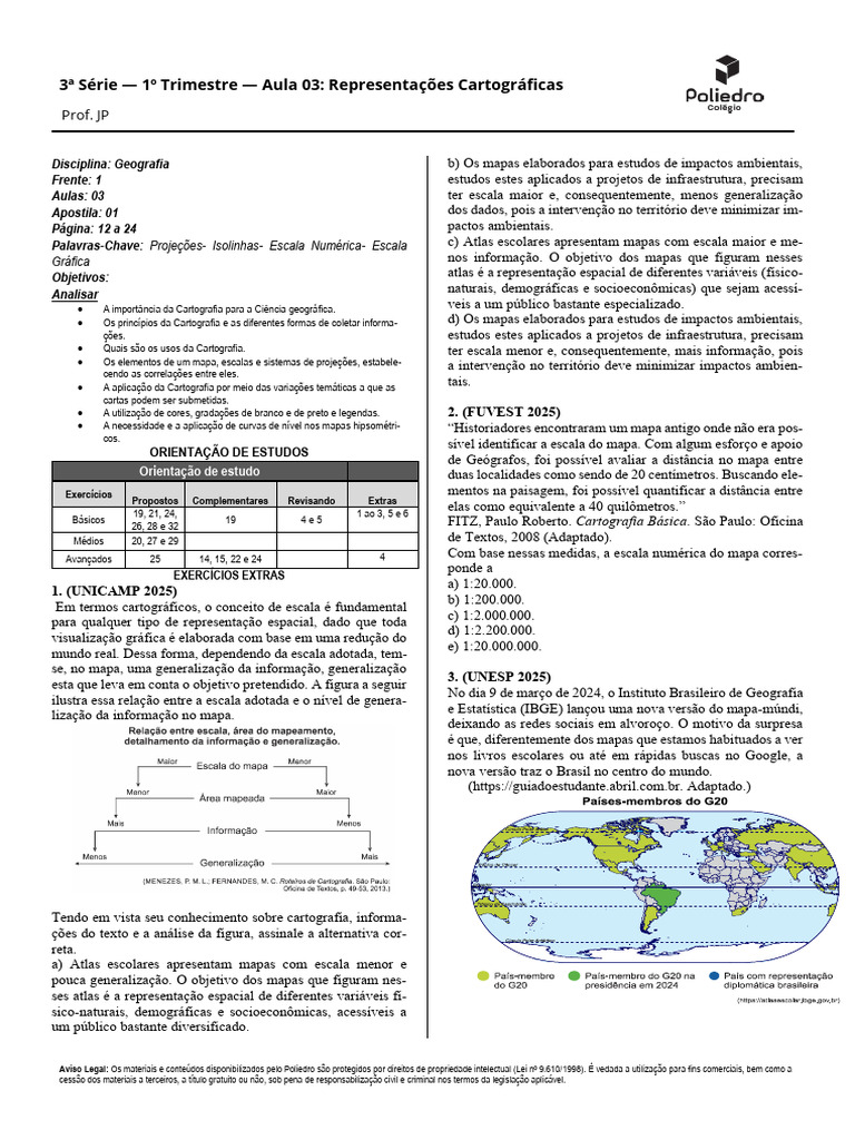 Aula 03- Representações Cartográficas - Orientação de Estudos | PDF ...