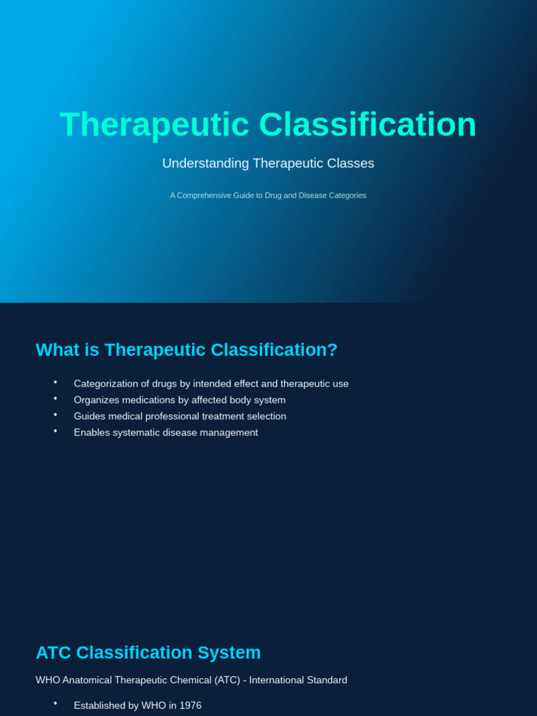 Guide to Therapeutic Drug Classification | PDF | Chemotherapy | Infection