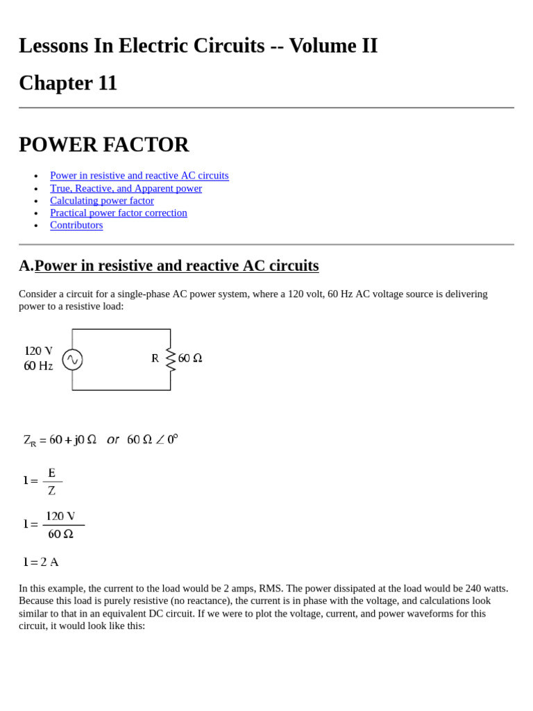 Understanding AC Power Factor Concepts | PDF | Ac Power | Electrical ...