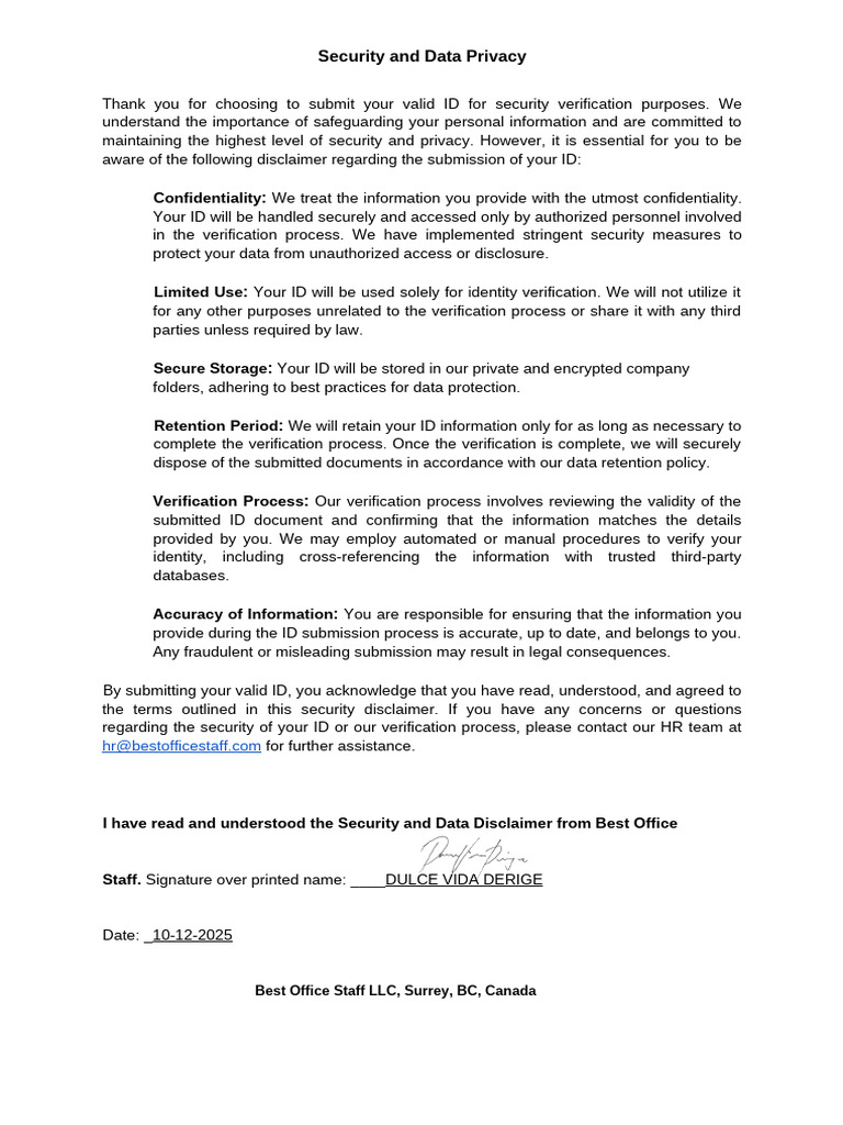 ID Submission Security Guidelines | PDF | Privacy | Information ...