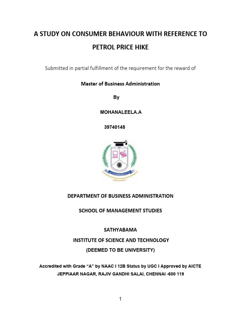 Consumer Behavior Study on Petrol Price Hike | PDF | Survey Methodology ...