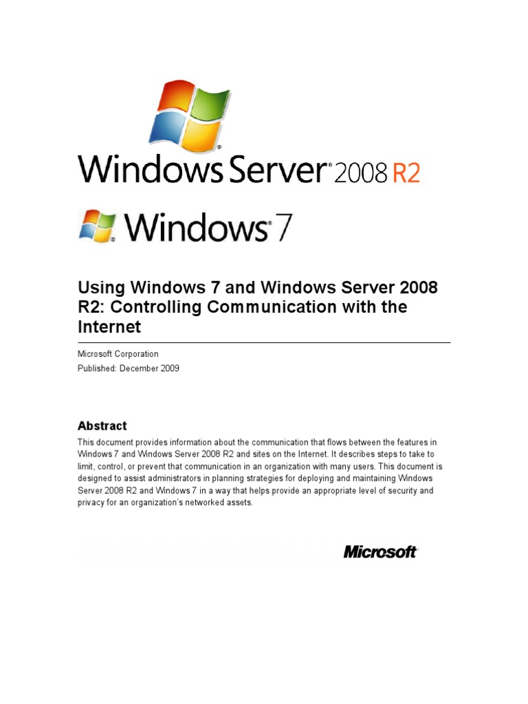 Using Windows 7 And Windows Server 08 R2 Controlling Communication With The Internet Group Policy Windows Server 08