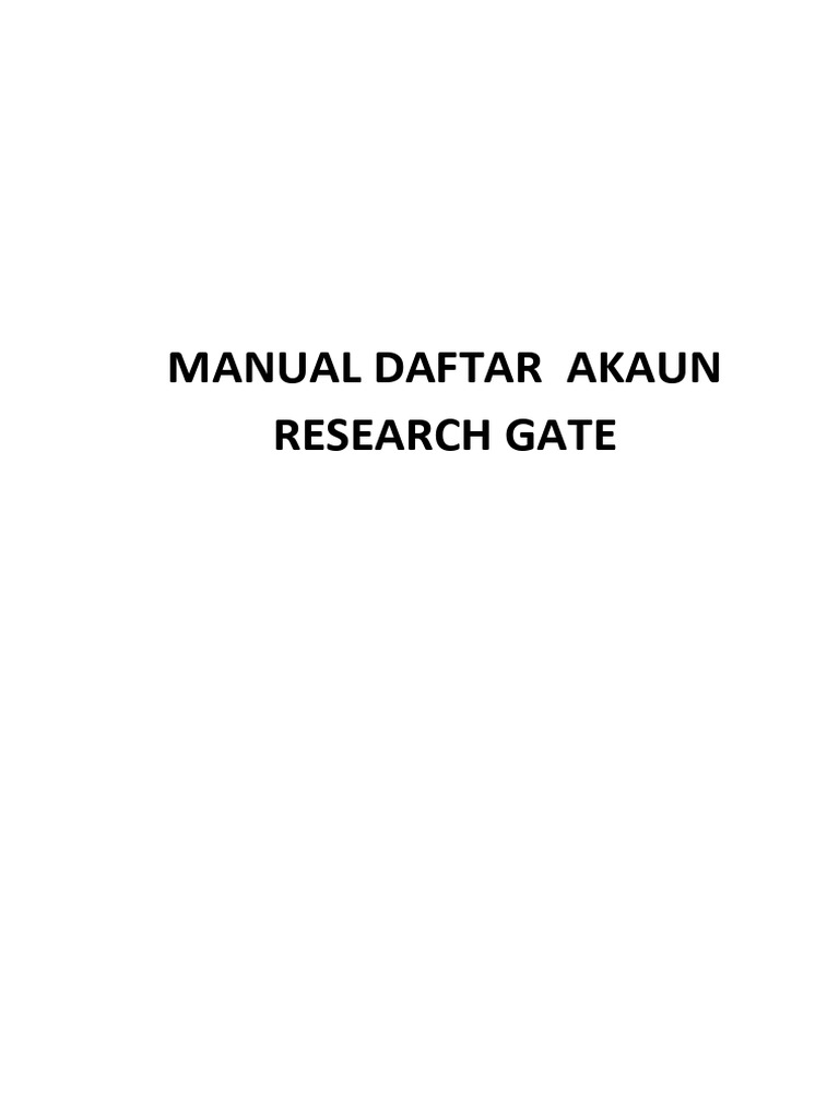ResearchGate Manual | PDF