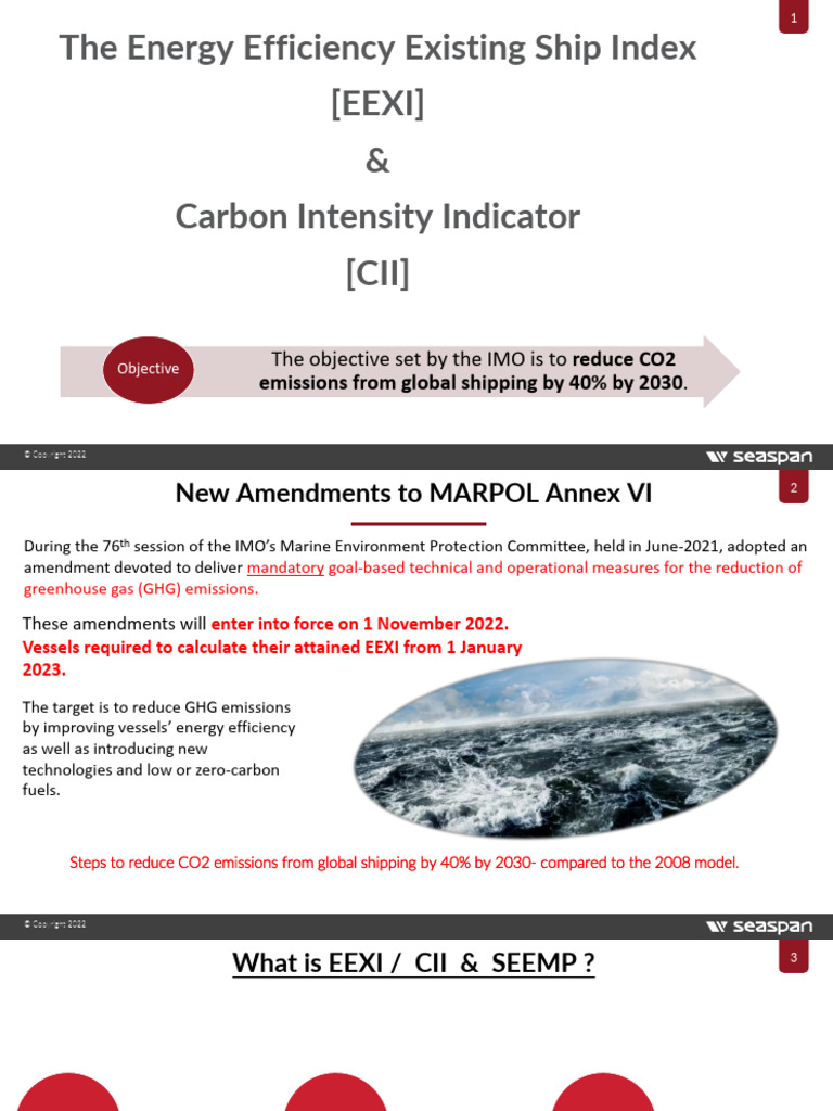EEXI and CII Version 1.0 | PDF | Emission Intensity | Efficient Energy Use