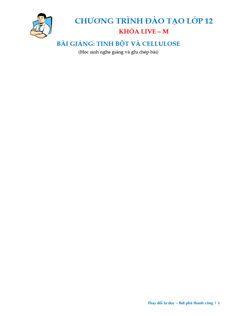 BÃ i giáº£ng. Tinh bá» t vÃ cellulose | PDF