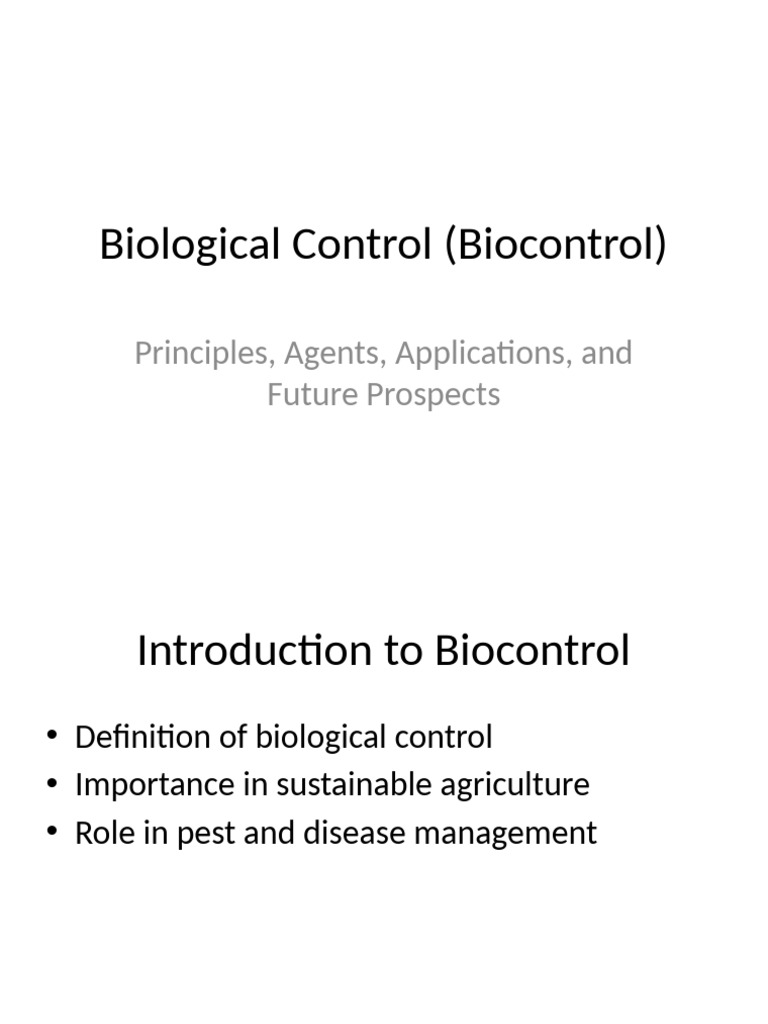 Biological Control: Principles & Applications | PDF | Biological Pest ...