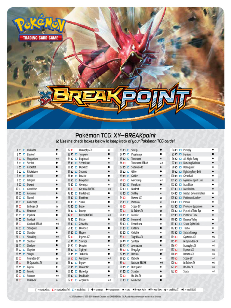 Pokémon TCG XY BREAKpoint Card List | PDF | Nintendo Franchises | Nintendo