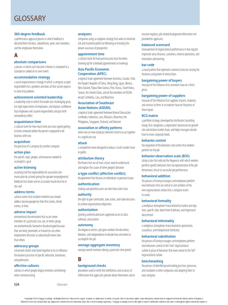 Business Terms Glossary Explained | PDF | Employment | Leadership