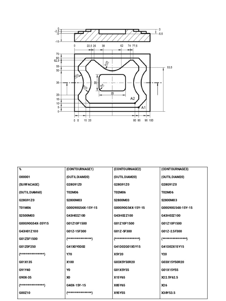 CNC Machining G-Code Program | PDF