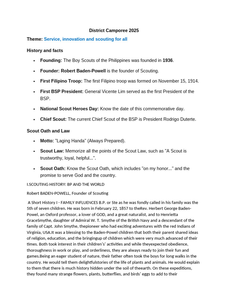 bsp reviewer3 | PDF | Scouting