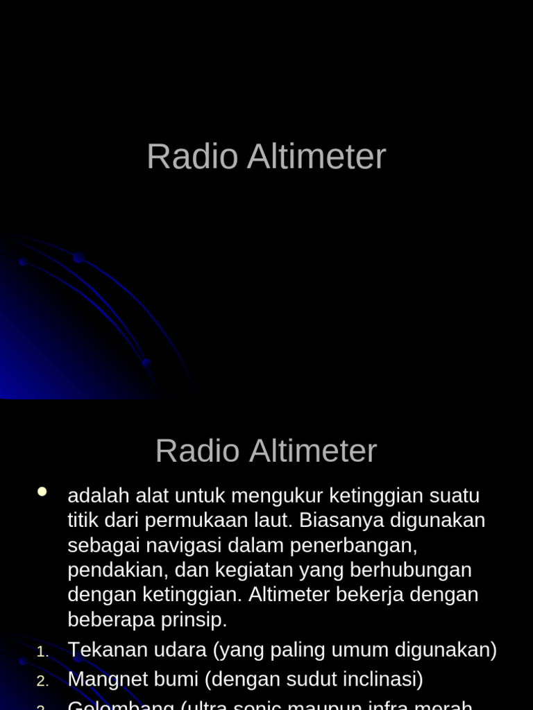 Pengertian dan Prinsip Radio Altimeter | PDF