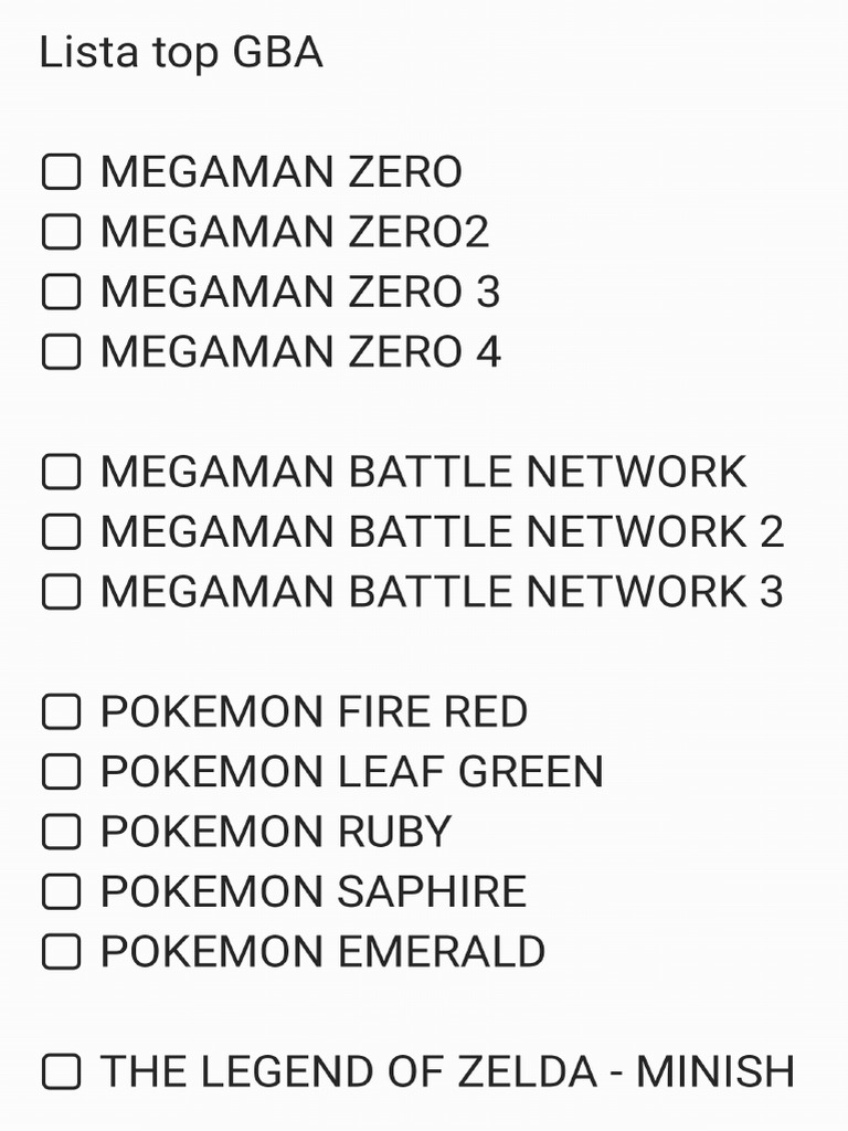 Lista Top GBA | PDF