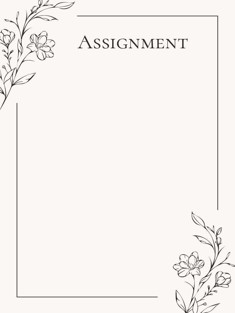 Beige Floral Notes Page Border | PDF