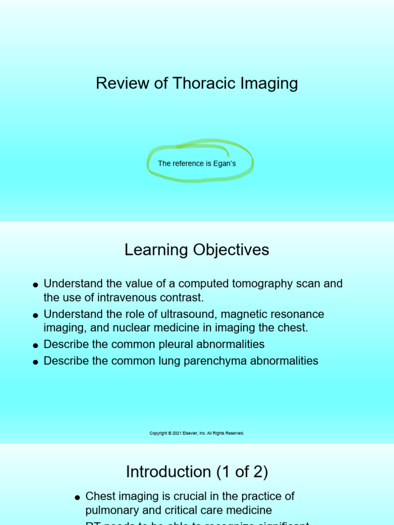 Thoracic Imaging Techniques Overview | PDF | Ct Scan | Medical Imaging