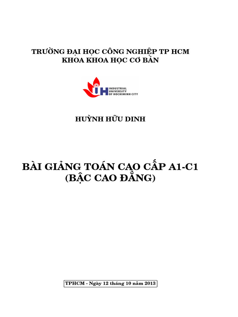 TRNG Di HC Cong Nghip TP HCM Khoa K | PDF