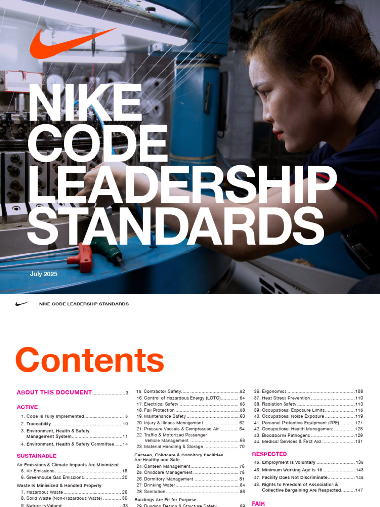 Nike Code Leadership Standards 2025 | PDF | Occupational Safety And ...