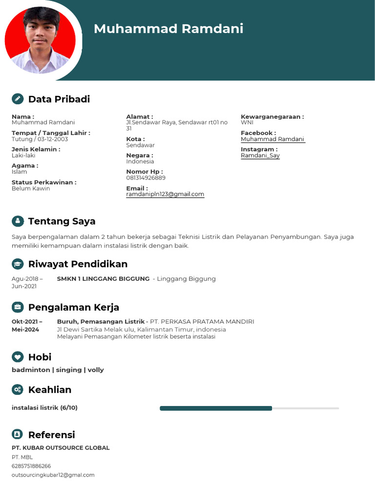 CV Muhammad Ramdani - Compressed | PDF