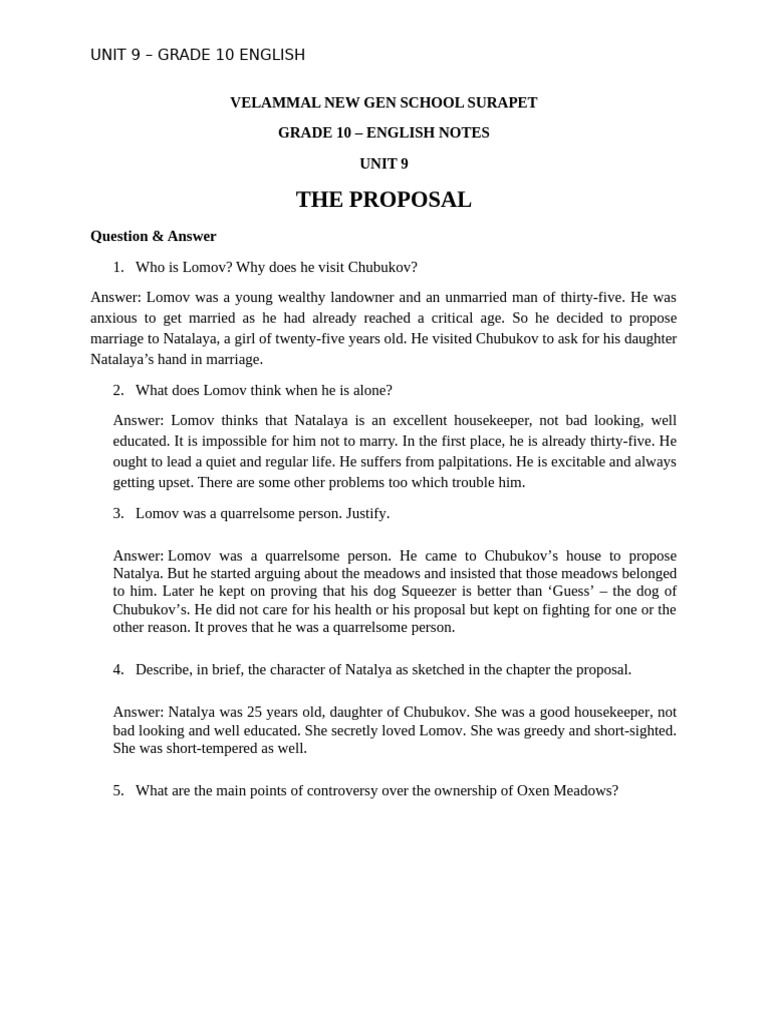 Grade 10 English Unit 9 Notes | PDF | Beauty