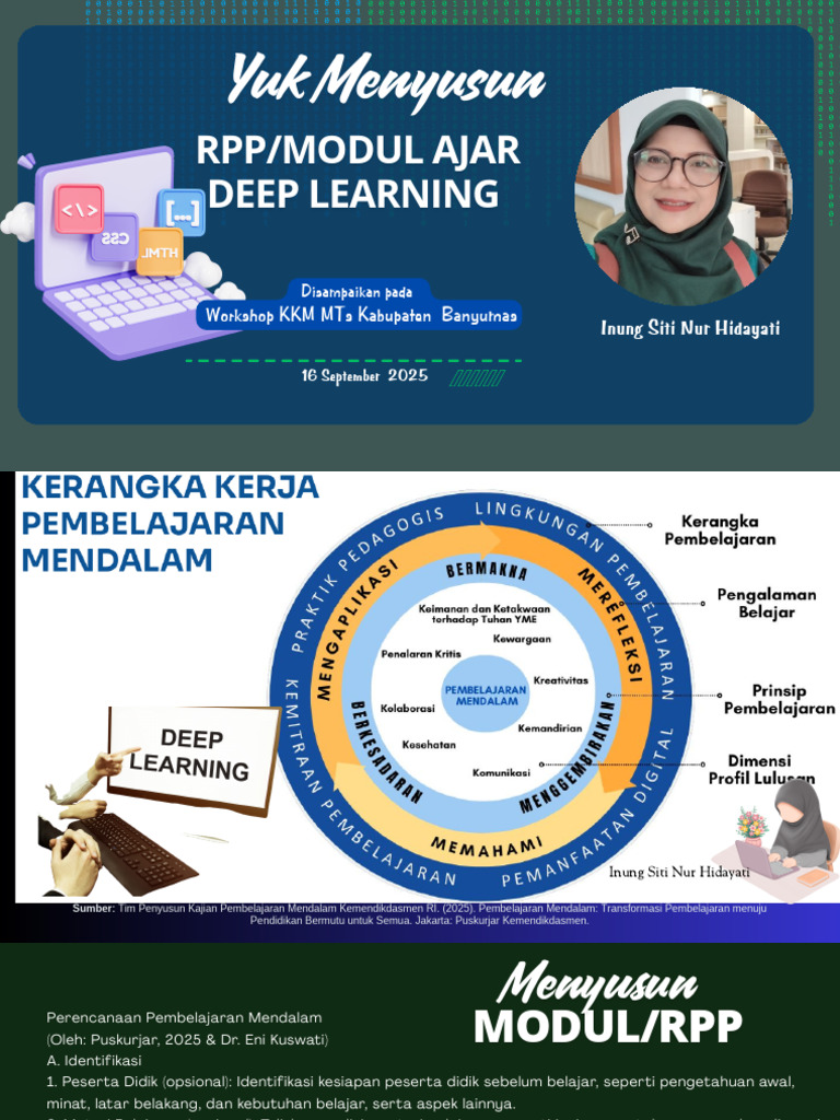 RPP Deep Learning untuk Pendidikan Berkualitas | PDF
