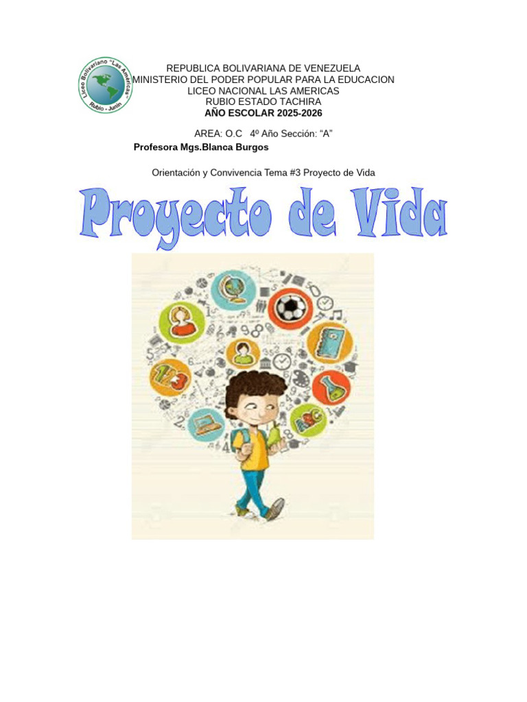Guía del Proyecto de Vida Escolar | PDF | Collage | Aprendizaje