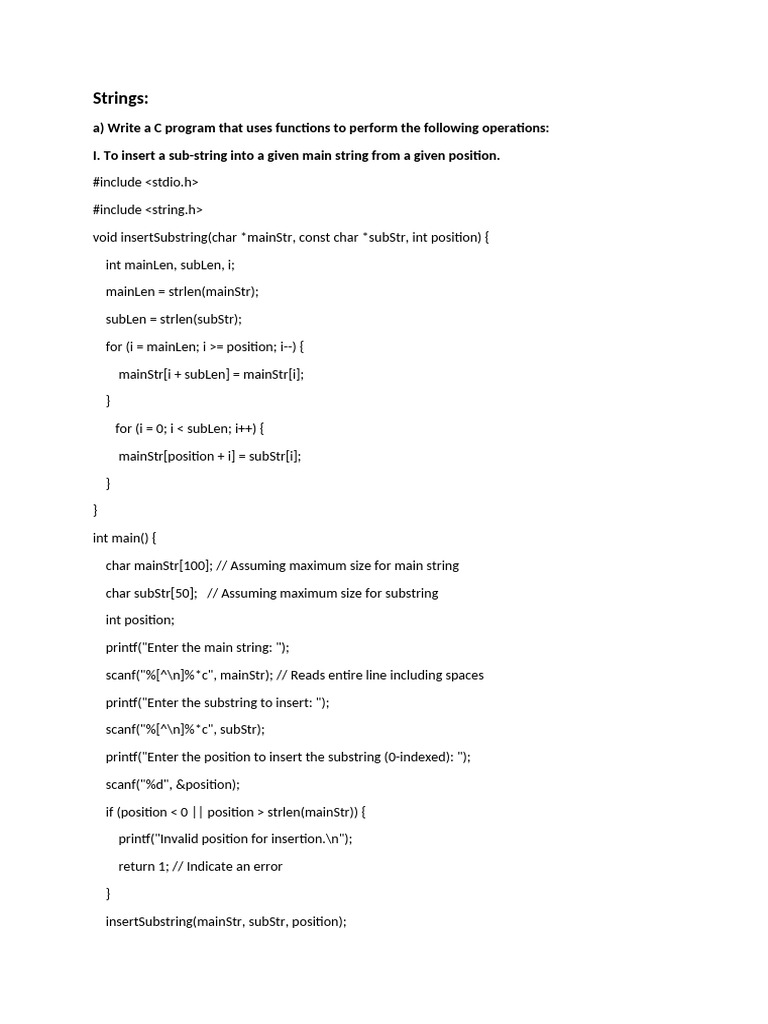 C String Manipulation Programs | PDF | String (Computer Science) | Software