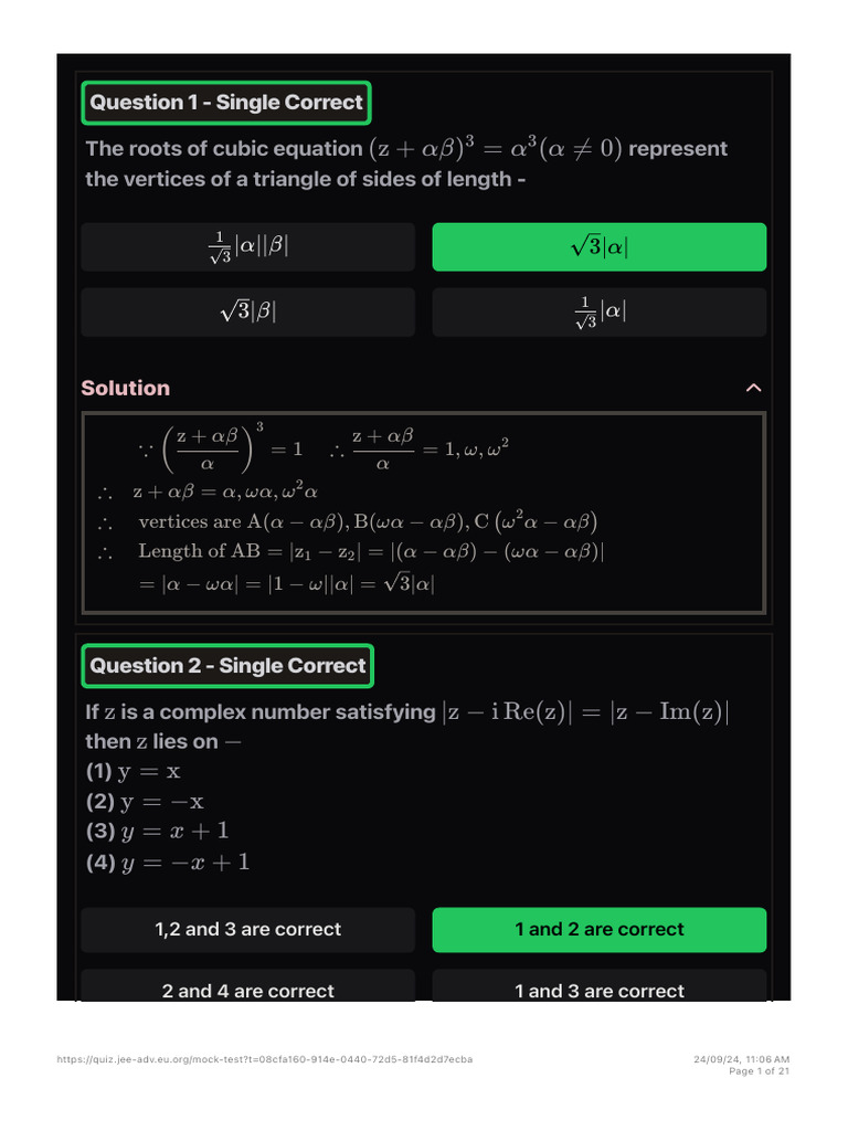 Complex Numbers (Sol) | PDF | Circle | Ellipse