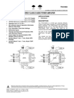 20-W Stereo Class-D Audio Power Amplifier: Features Applications