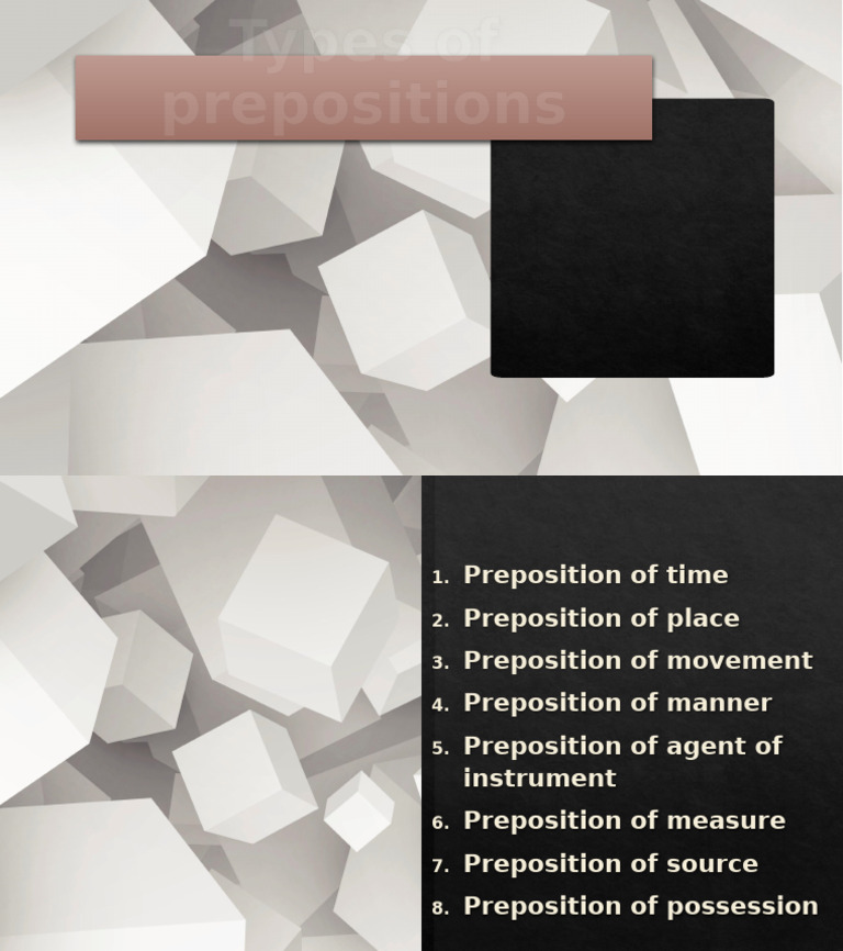 Types of Prepositions | PDF