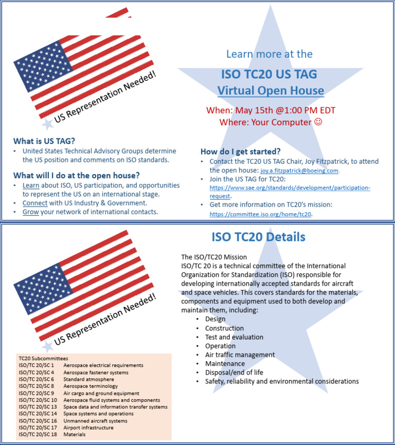 Join ISO TC20 US TAG Open House | PDF | International Organization For ...