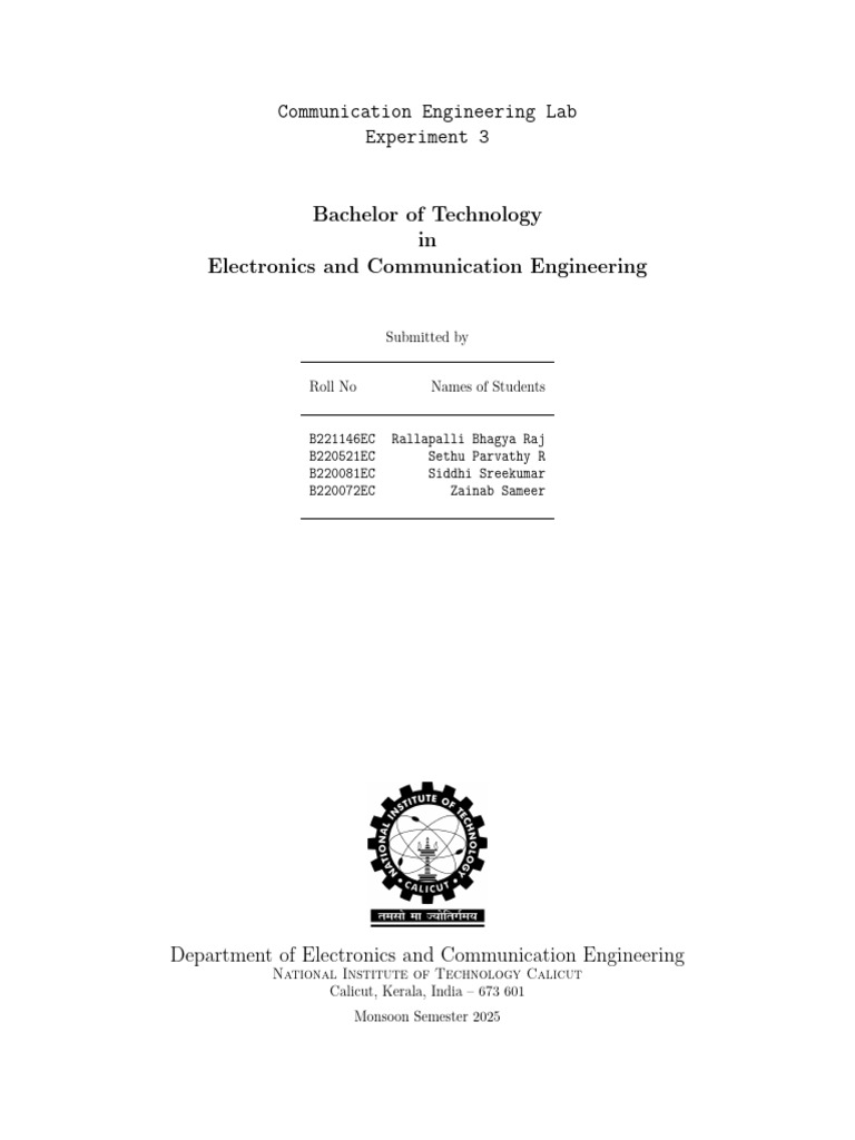 Experiment 3 Com Lab | PDF | Telecommunications Engineering | Electronics