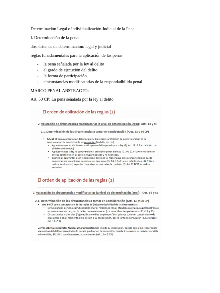Determinación Legal e Individualización Judicial de la Pena | PDF