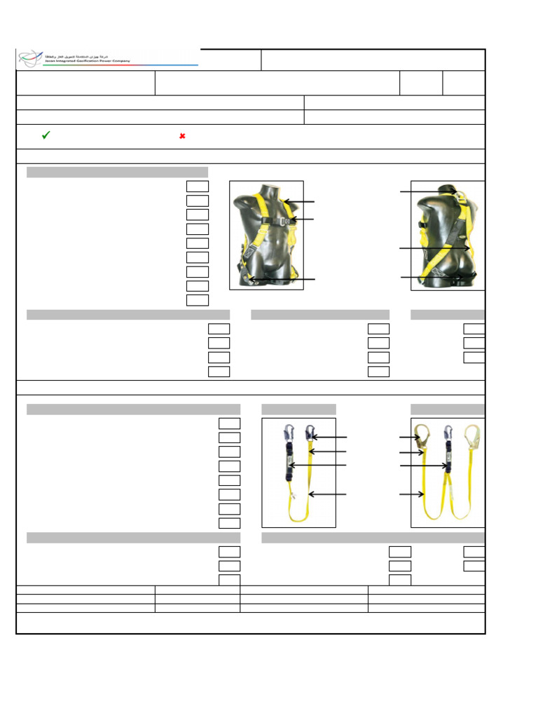 Full Body Harness Inspection Checklist | PDF