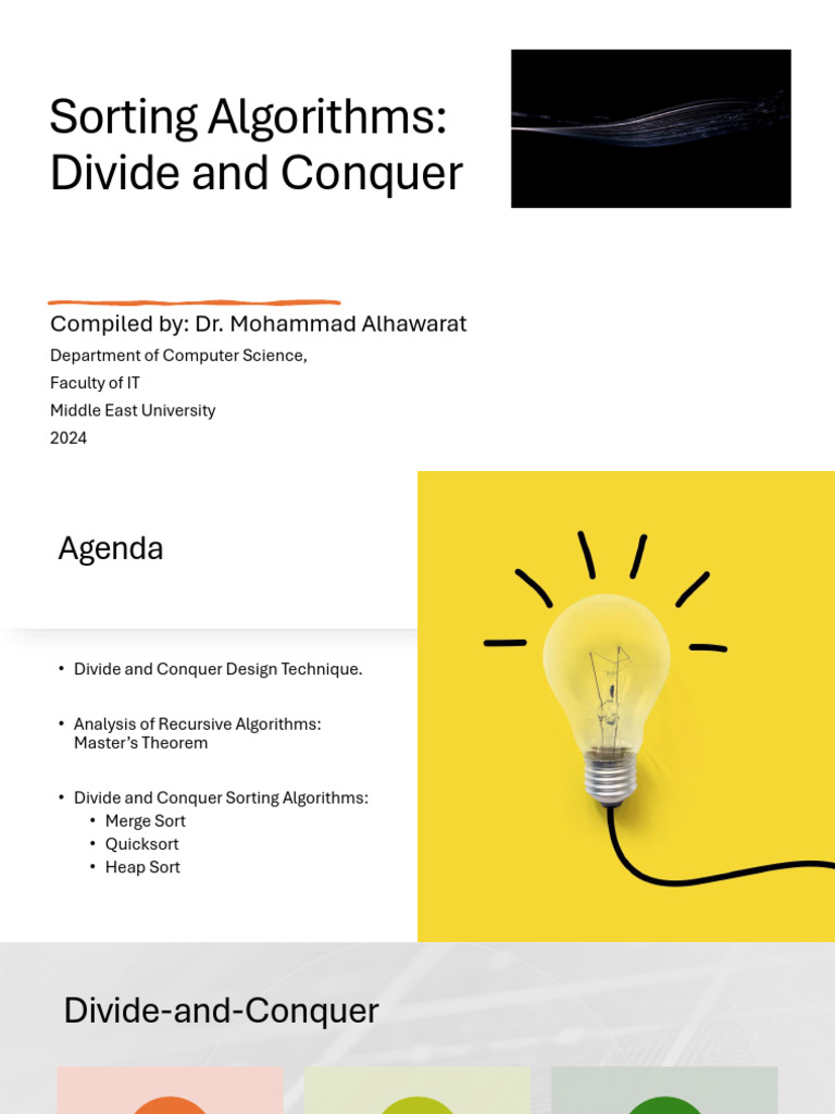 04 - Sorting Algorithms II - Divide and Conquer | PDF | Theoretical ...
