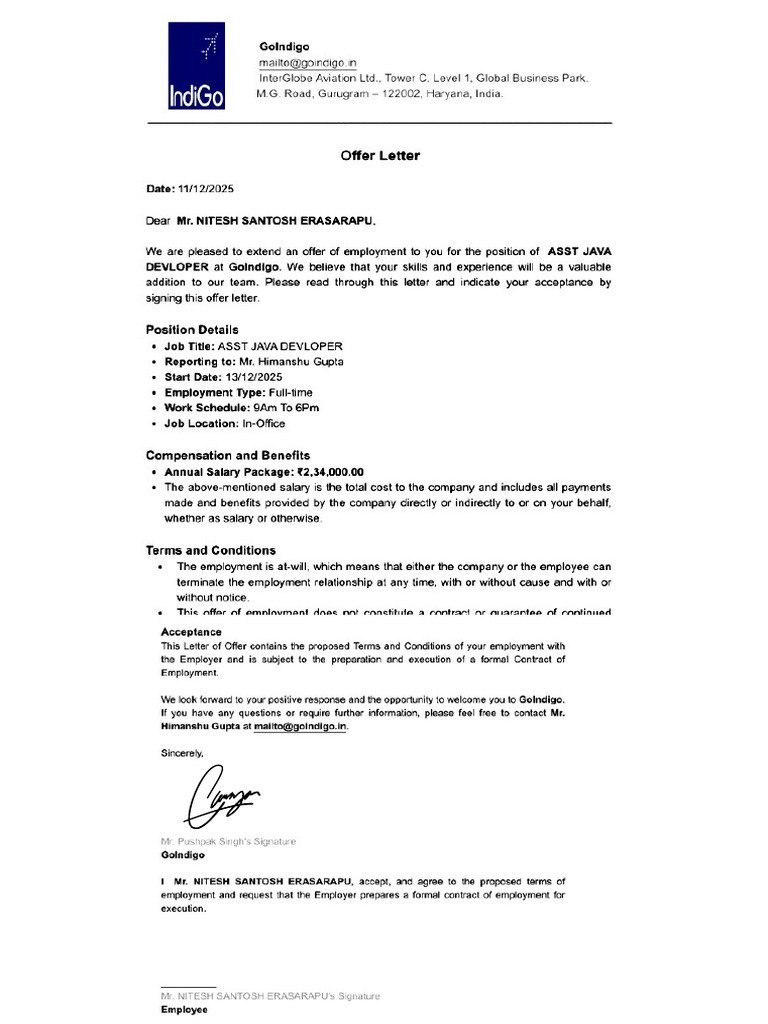 Offer Letter | PDF