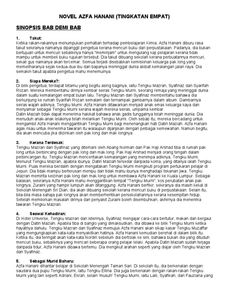 Azfa Hanani: Kisah Penyamar Kembar | PDF | Seni