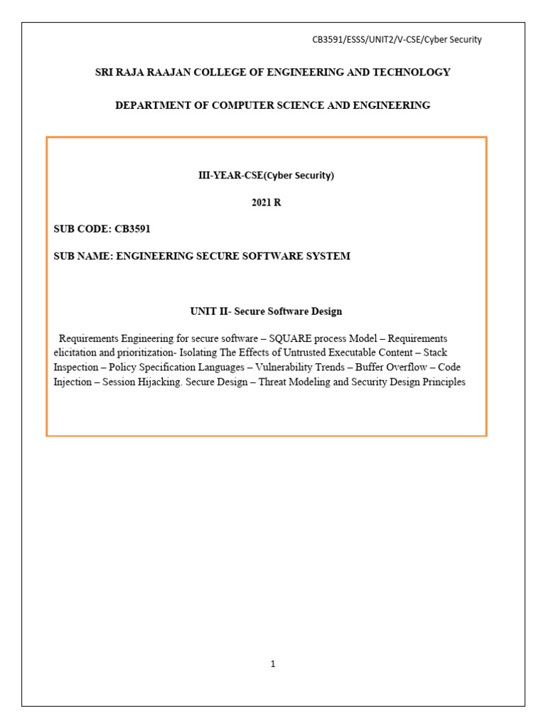 ESSS-Unit-2 | PDF | Computer Security | Security