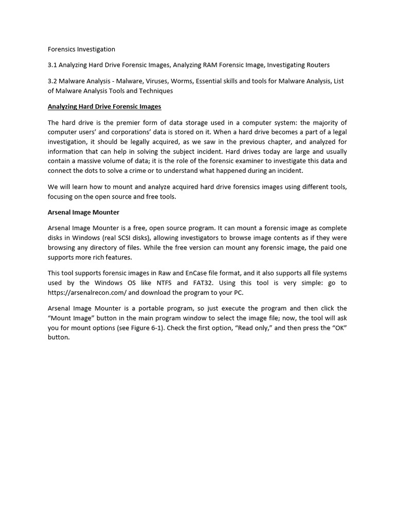 Forensic Tools for Hard Drive & RAM Analysis | PDF | Malware | Denial ...