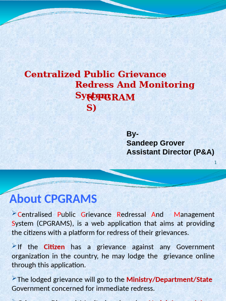 Centralized Public Grievance Redress System | PDF