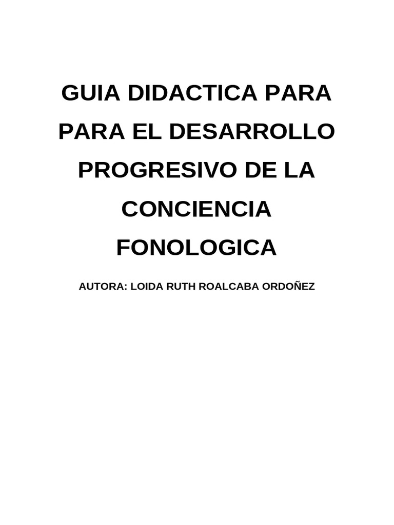 Guía para Desarrollar Conciencia Fonológica | PDF | Palabra | Sílaba