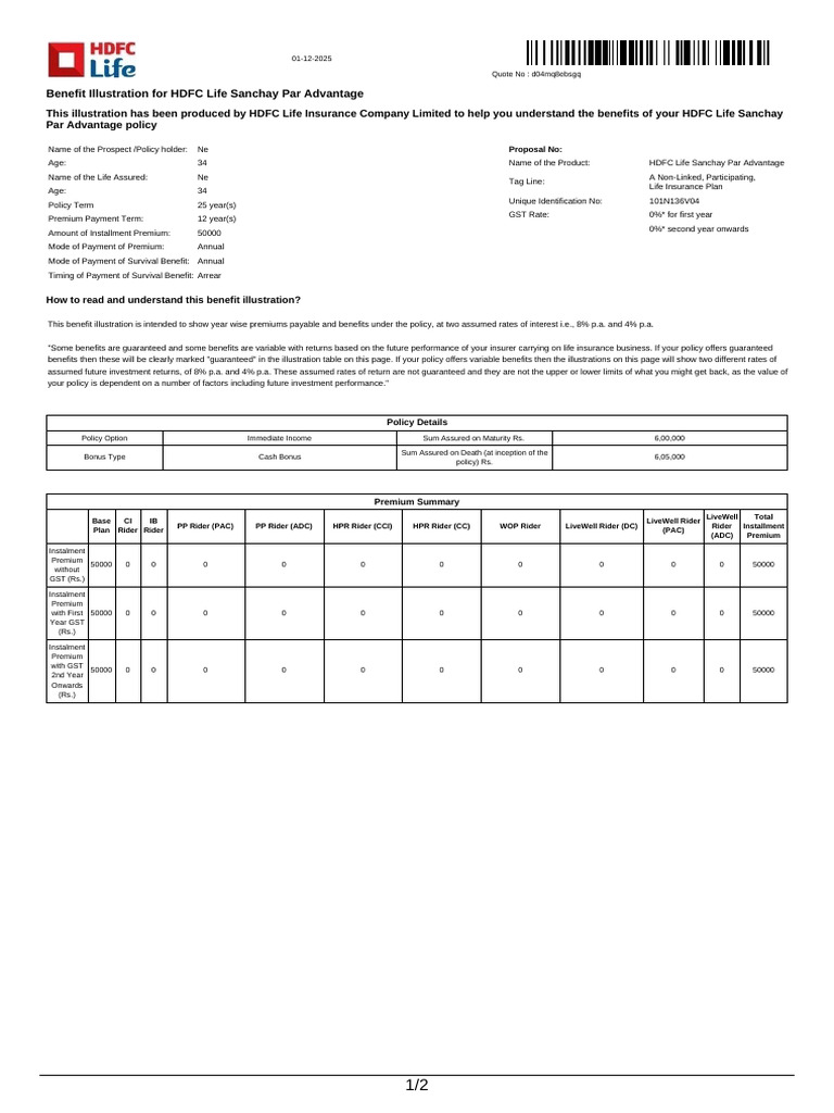 HDFC Life Sanchay Par Advantage Overview | PDF | Life Insurance | Insurance