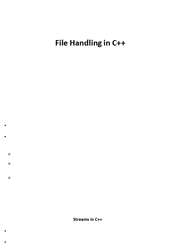 C++ File Handling Basics Explained | PDF | Computer File | Input/Output