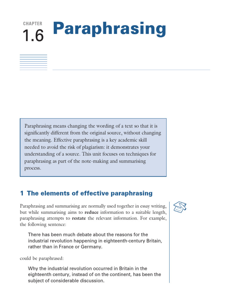 Effective Paraphrasing Techniques | PDF | Shipwrecks | Human ...