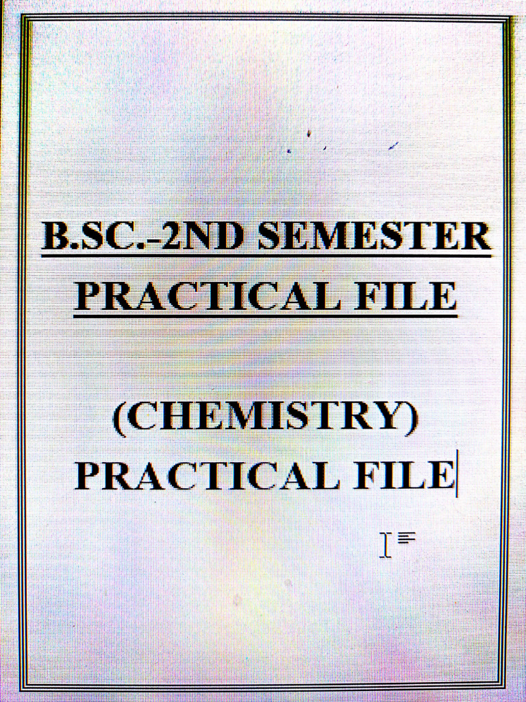 BSC 2nd Sem Chemistry Practical File | PDF