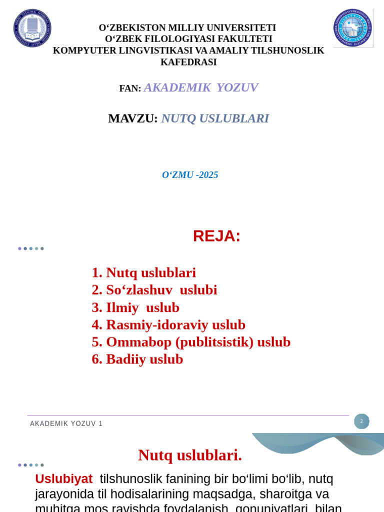 4-MAVZU. Nutq uslublari | PDF