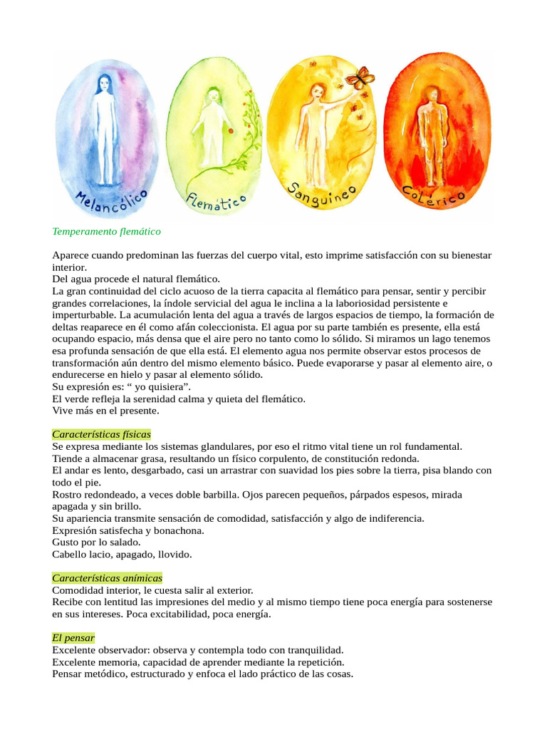 Temperamento Flemático | PDF | Agua | Temperamento