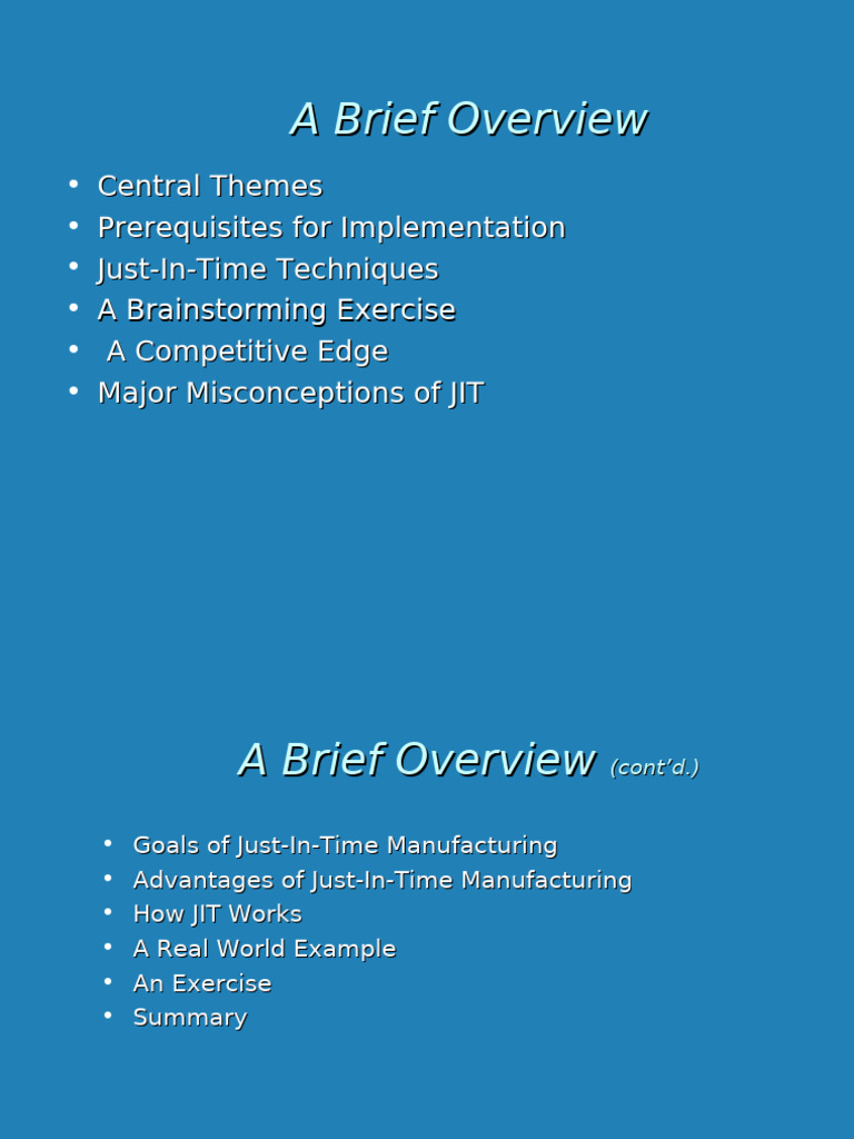 Just in Time Basics | PDF | Lean Manufacturing | Inventory