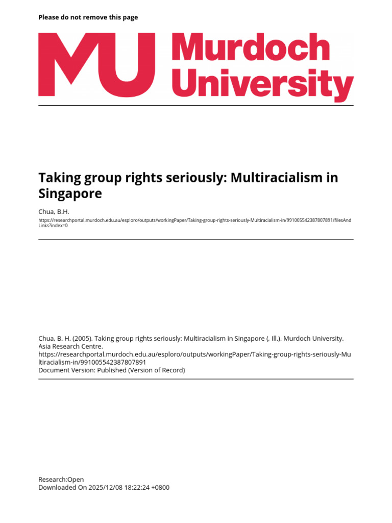 wp124 | PDF | Singapore | World Politics