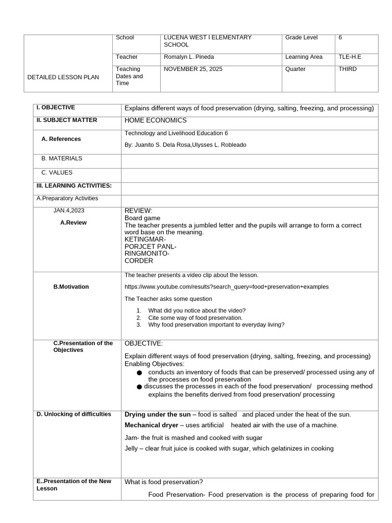 week 7 jan 4-6 2023 | PDF | Food Preservation | Kitchen Utensil